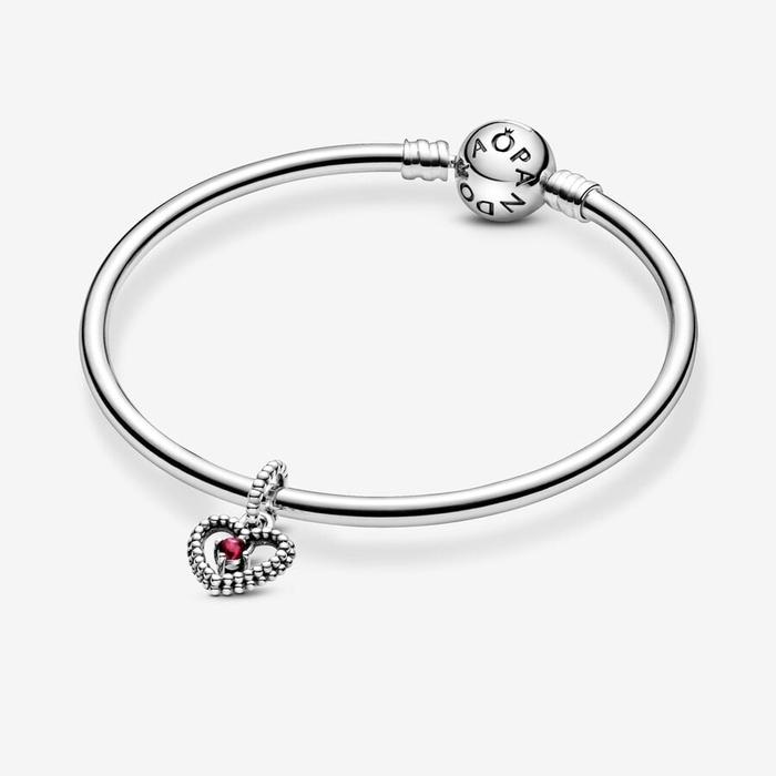 Charm Pendente Cuore Rosso Fuoco Luglio