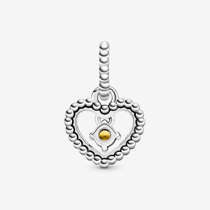 Charm Pendente Cuore Miele Novembre