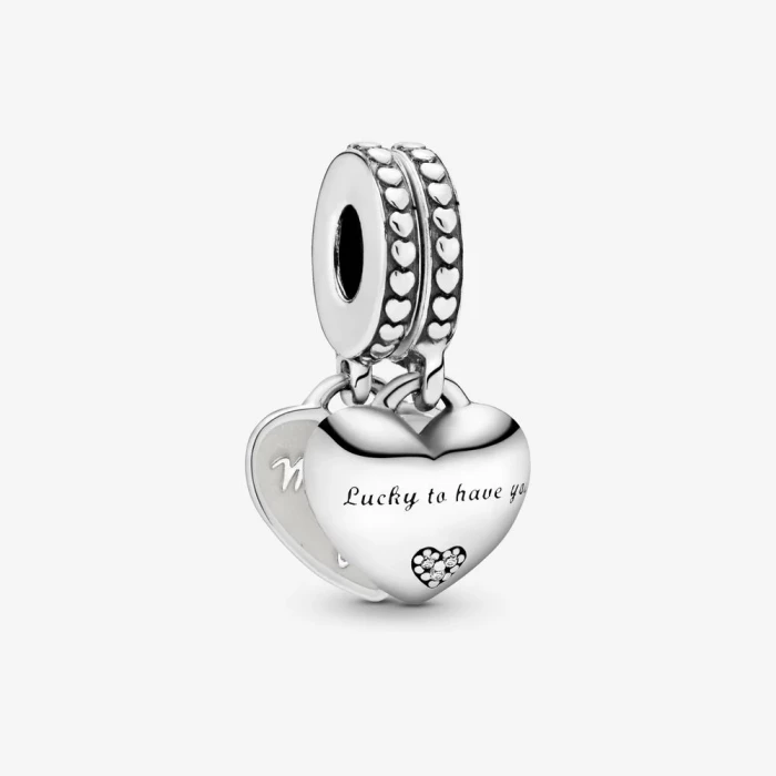 Pendentif double cœur Belle-fille et belle-mère