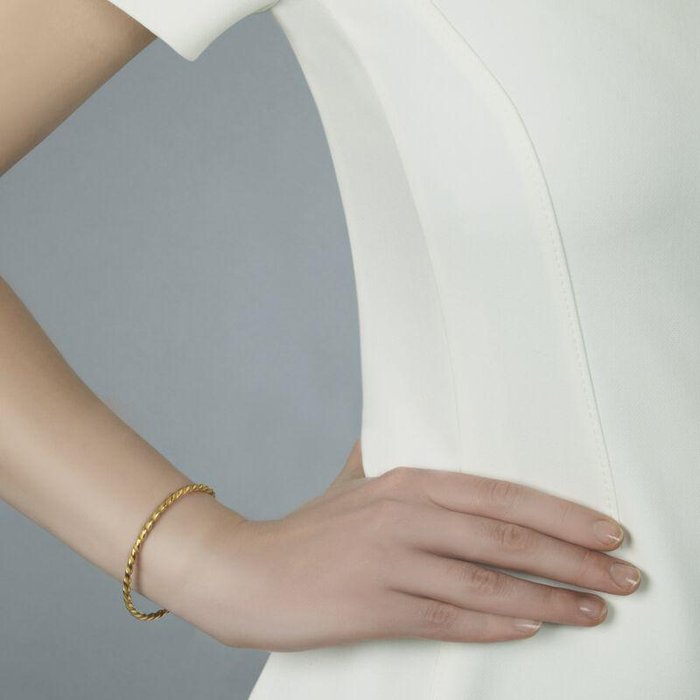 Gold Plated Spiral Bangle S