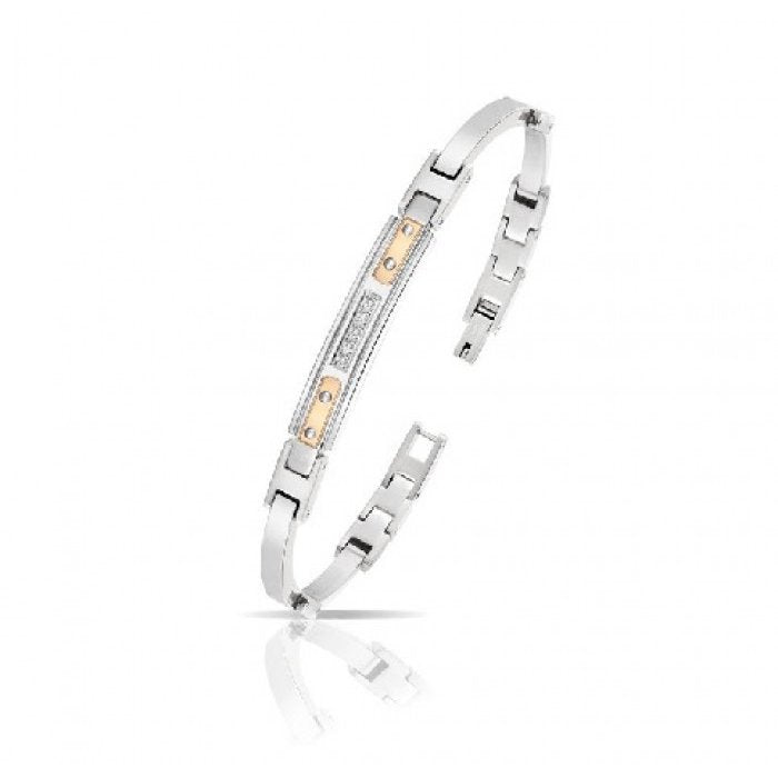 Bracelet s/rigid plate ip rosè br 0.09