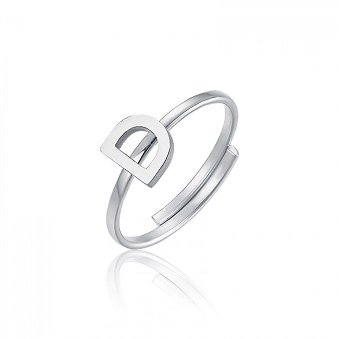 WOMEN'S STEEL RING WITH LETTER