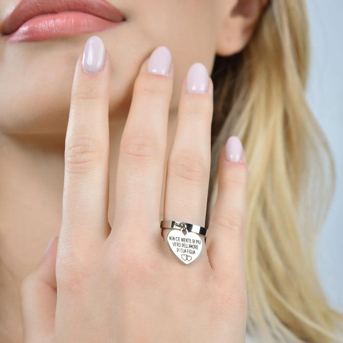 BAGUE EN ACIER POUR FEMME IL N'Y A RIEN DE PLUS VRAI QUE L'AMOUR DE VOTRE FILLE