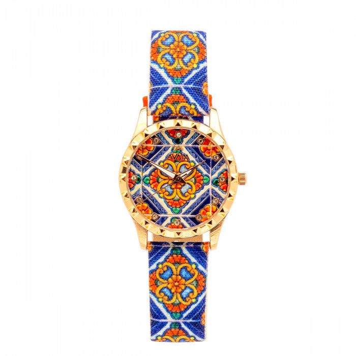 Mediterranean Majolica Clock