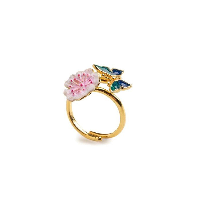 Bague Papillon/Fleur de Pêcher