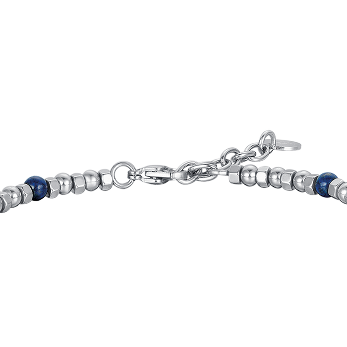 MEN'S STEEL BRACELET WITH LAPIS AND STAR
