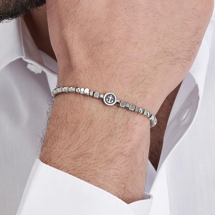 BRACELET EN ACIER POUR HOMME AVEC ÉLÉMENT ANCRE