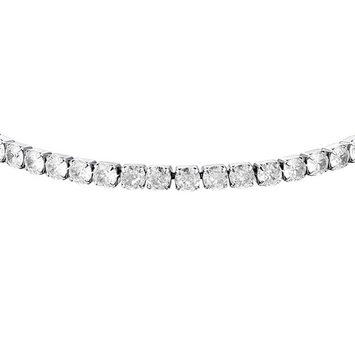 BRACELET DE TENNIS HOMME EN ACIER AVEC CRISTAUX BLANCS
