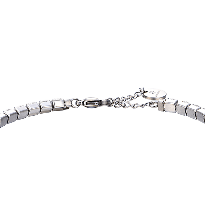 BRACELET DE TENNIS HOMME EN ACIER AVEC CRISTAUX BLANCS