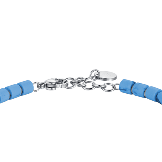 MEN'S BRACELET IN STEEL WITH TURQUOISE STONES