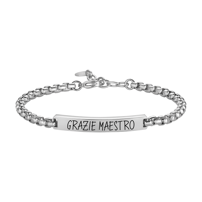 MEN'S STEEL BRACELET THANK YOU MASTER WITH PLATE