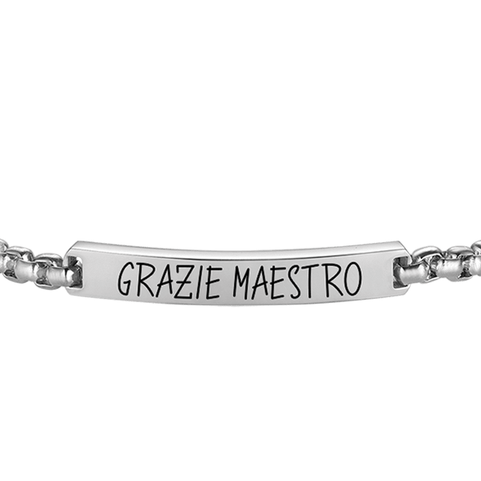 MEN'S STEEL BRACELET THANK YOU MASTER WITH PLATE