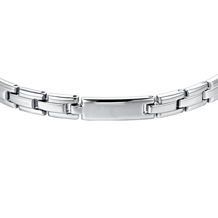 BRACELET HOMME EN ACIER AVEC PLAQUÉ ARGENT