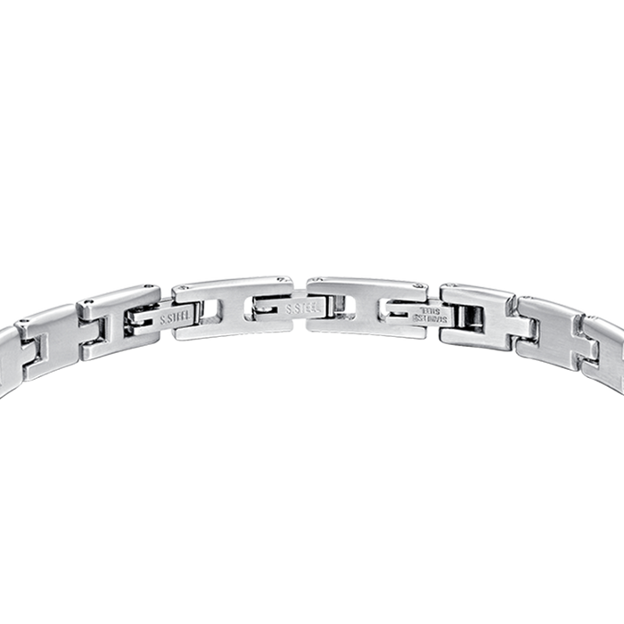 BRACELET HOMME EN ACIER AVEC PLAQUE IP NOIRE
