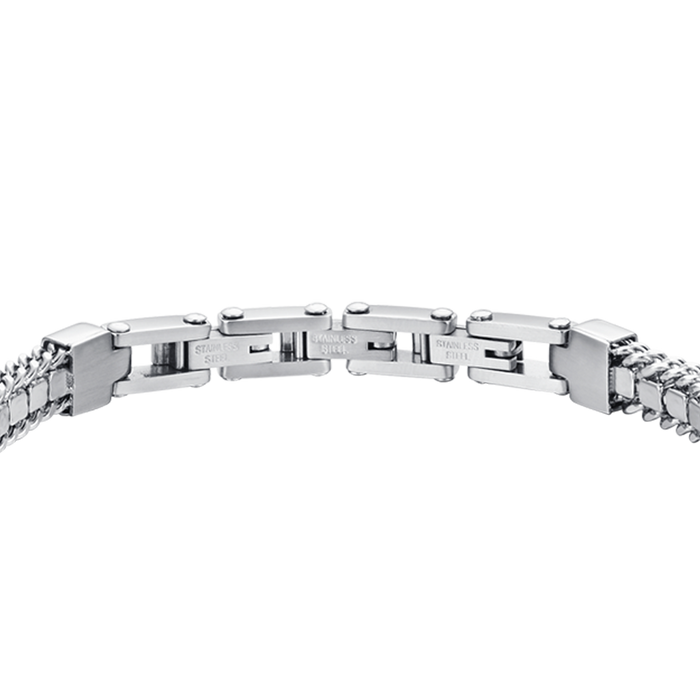BRACELET DE TENNIS HOMME EN ACIER AVEC CRISTAUX BLANCS