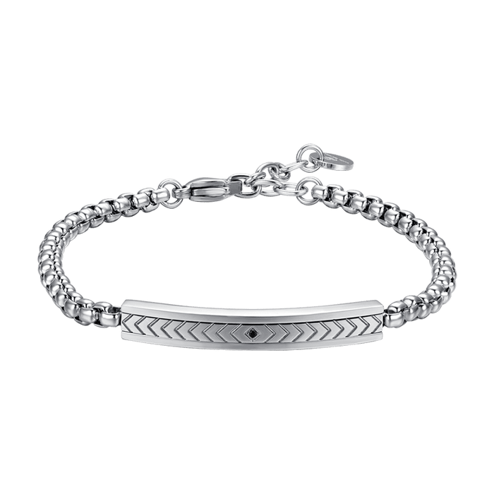 BRACELET EN ACIER POUR HOMME AVEC ÉLÉMENT EN ACIER