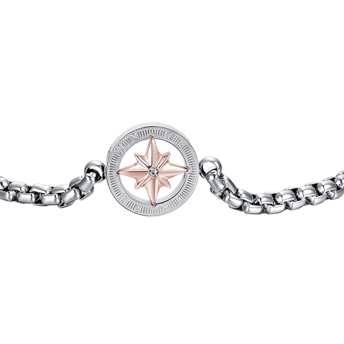BRACELET HOMME EN ACIER AVEC ROSE DES VENTS IP ROSE