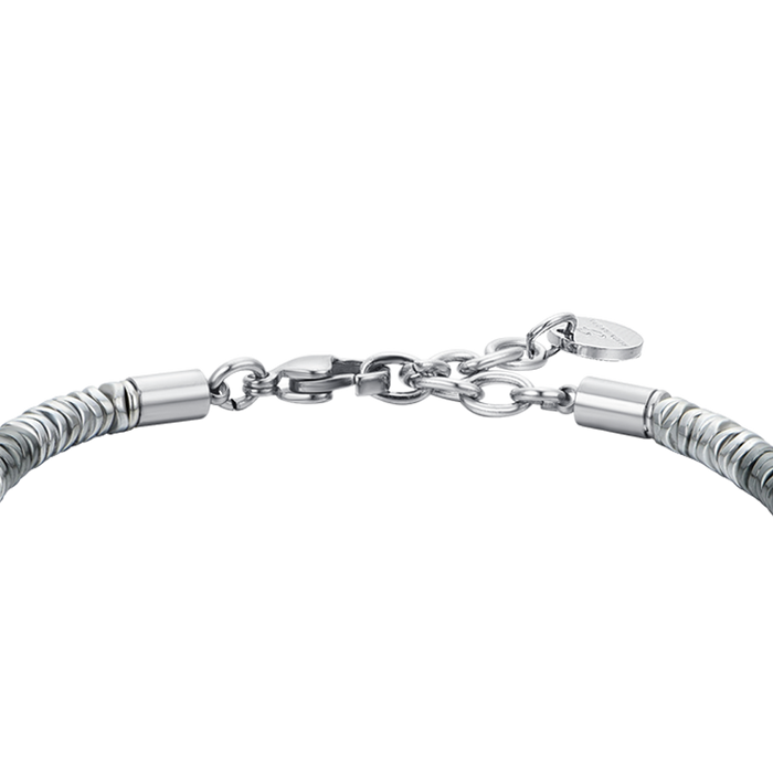 BRACELET HOMME EN ACIER AVEC PLAQUE IP NOIRE