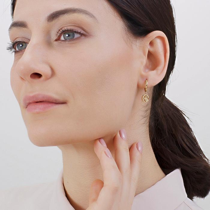 Boucle d'oreille CHAKRA Trèfle à quatre feuilles