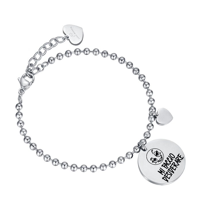 WOMEN'S STEEL BRACELET WITH THE PHRASE I MAKE MYSELF DESIRE
