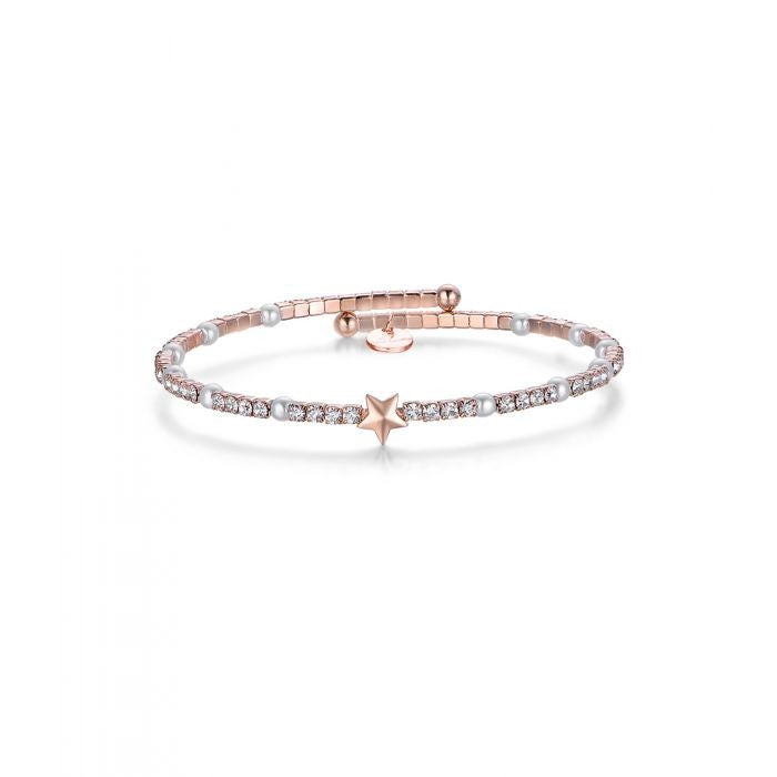 Bracelet With Star, Crystals And White Pearls