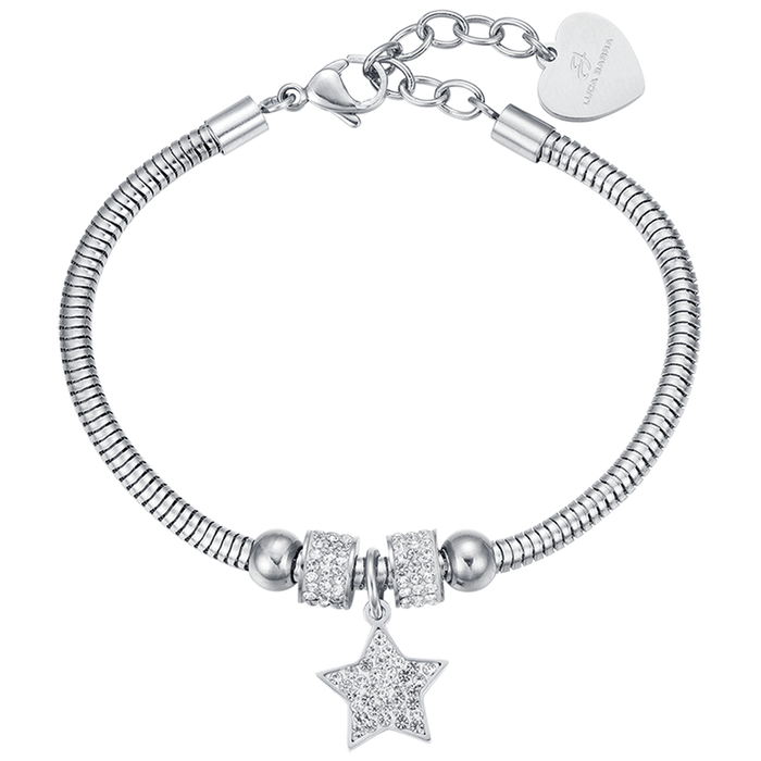 BRACELET FEMME EN ACIER ÉTOILE AVEC CRISTAUX BLANCS