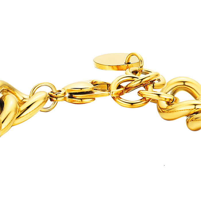 BRACELET FEMME EN ACIER AVEC MAILLON CHAÎNE EN CRISTAUX BLANCS