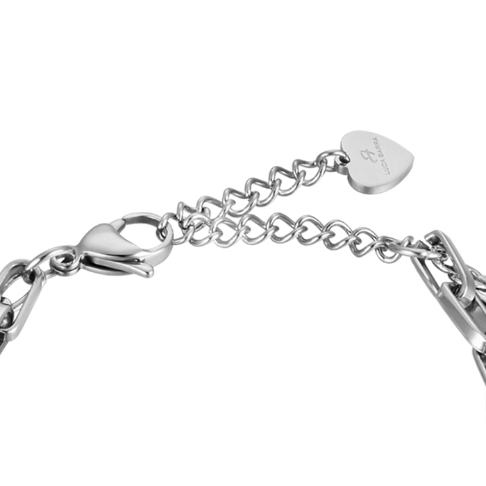 BRACELET FEMME EN ACIER AVEC INFINI ET CRISTAUX BLANCS