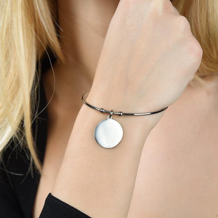 BRACCIALE DONNA PERSONALIZZATO IN ACCIAIO CERCHIO