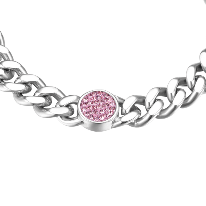 WOMEN'S STEEL BRACELET WITH ELEMENT AND CRYSTALS