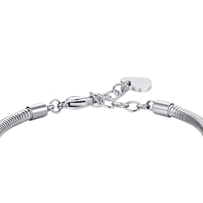 BRACELET FEMME EN ACIER AVEC FLEUR DE VIE ET ​​CRISTAUX BLANCS