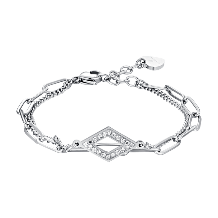 BRACELET FEMME EN ACIER DORÉ IP AVEC CRISTAUX BLANCS