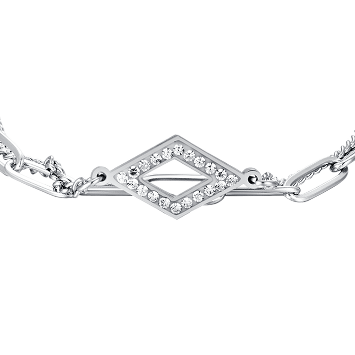 BRACCIALE DONNA IN ACCIAIO IP GOLD CON CRISTALLI BIANCHI
