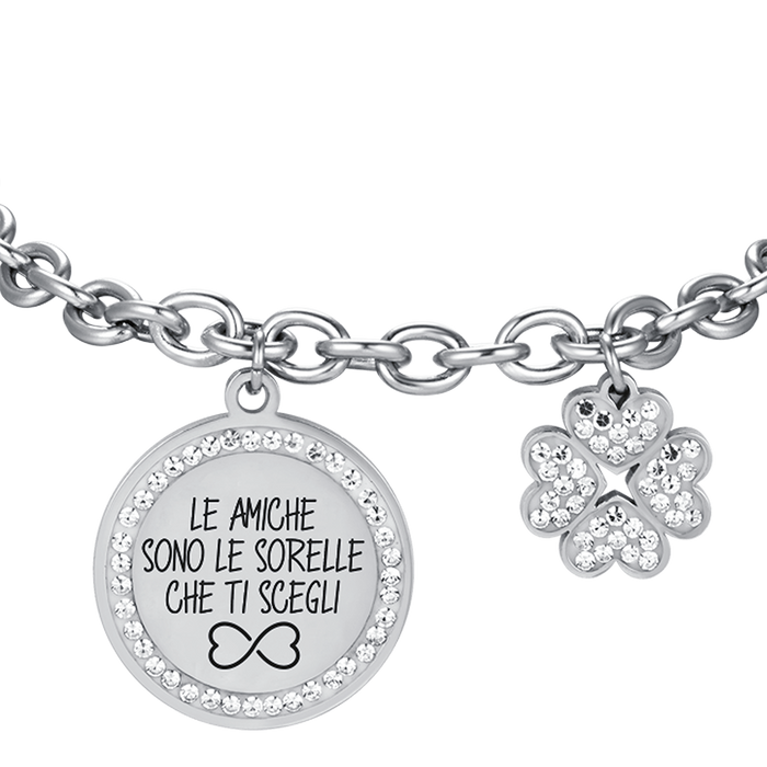 WOMEN'S STEEL BRACELET FRIENDS ARE THE SISTERS YOU CHOOSE WITH ENAMEL