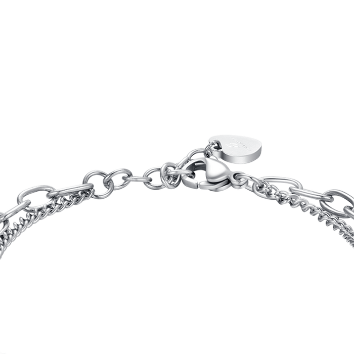 BRACCIALE DONNA IN ACCIAIO CON STELLE E CRISTALLI BIANCHI