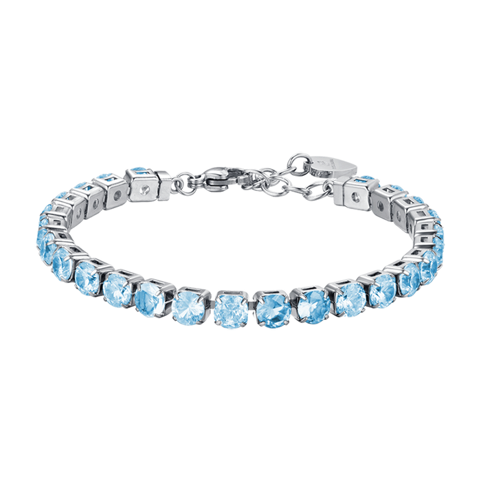 WOMEN'S TENNIS BRACELET IN STEEL WITH BLUE CRYSTALS