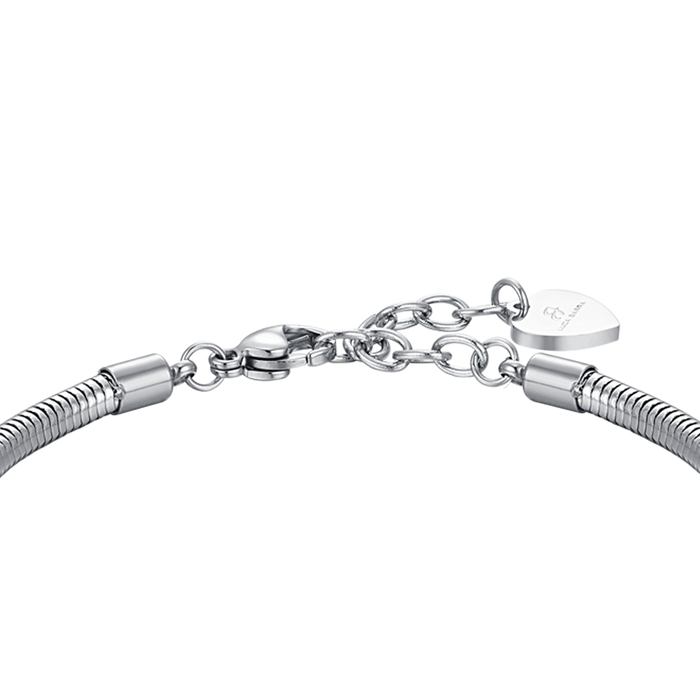 BRACCIALE DONNA IN ACCIAIO CON ALBERO DELLA VITA E CRISTALLI BIANCHI
