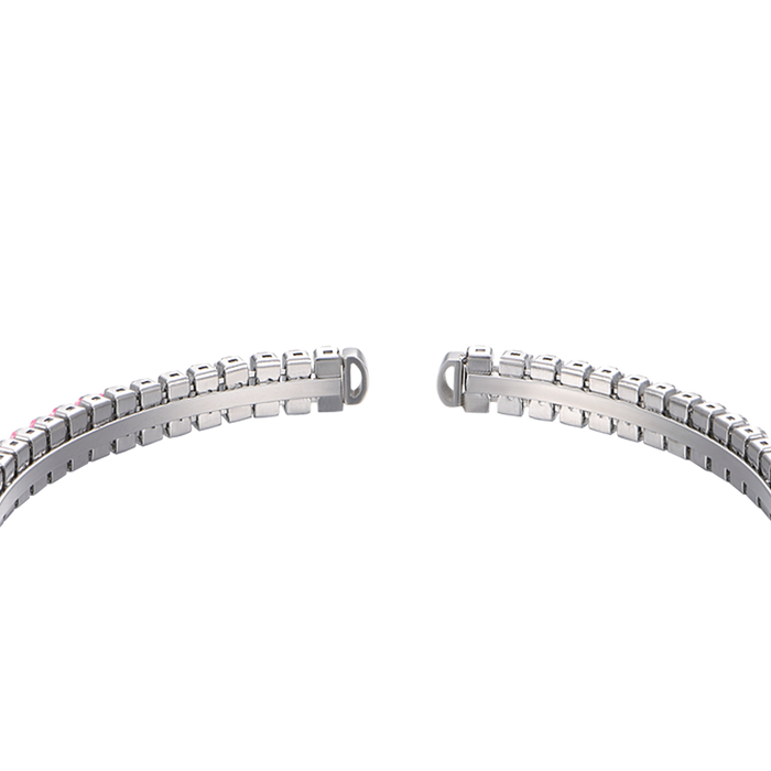 WOMEN'S BRACELET IN STEEL WITH PINK CRYSTALS