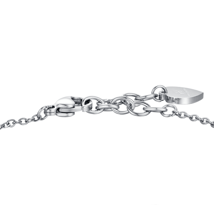 BRACCIALE DONNA IN ACCIAIO CON SCRITTA LOVE CON CRISTALLI BIANCHI