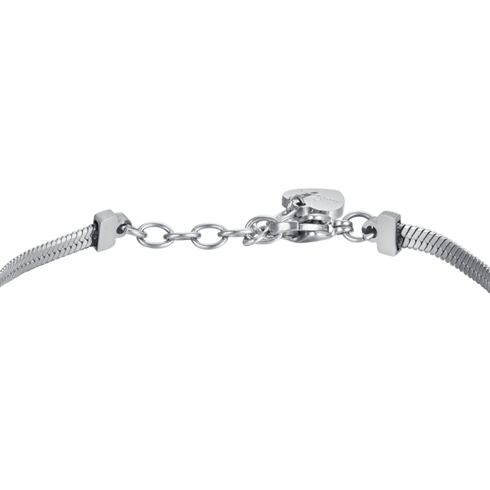BRACELET SERPENT FEMME EN ACIER AVEC PAPILLONS EN CRISTAL BLANC