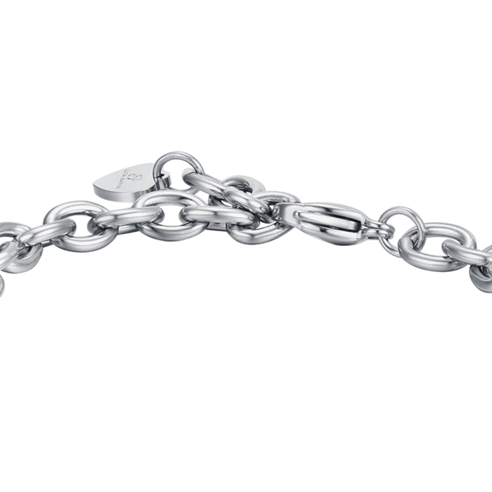 BRACCIALE DONNA IN ACCIAIO CON ORSETTO CON CRISTALLI BIANCHI