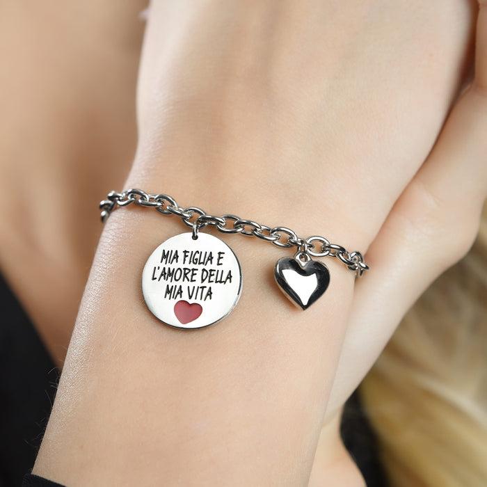 WOMEN'S STEEL BRACELET MY DAUGHTER IS THE LOVE OF MY LIFE