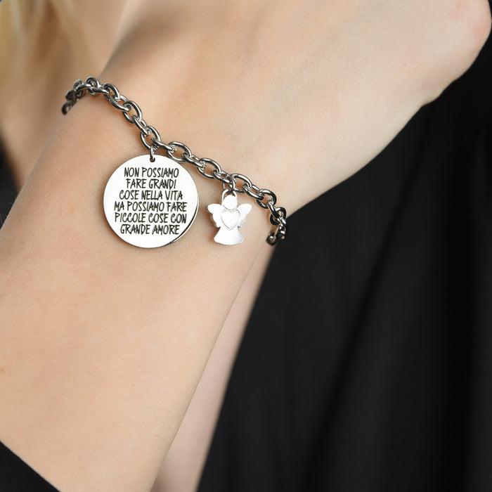 WOMEN'S STEEL BRACELET WE CAN'T DO GREAT THINGS IN LIFE BUT WE CAN