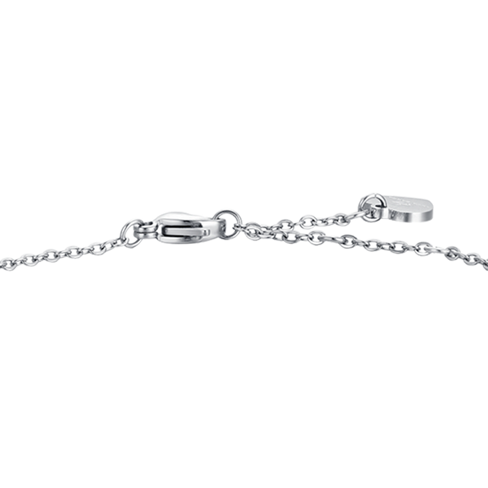 BRACCIALE DONNA IN ACCIAIO CON CUORE CON CRISTALLI BIANCHI