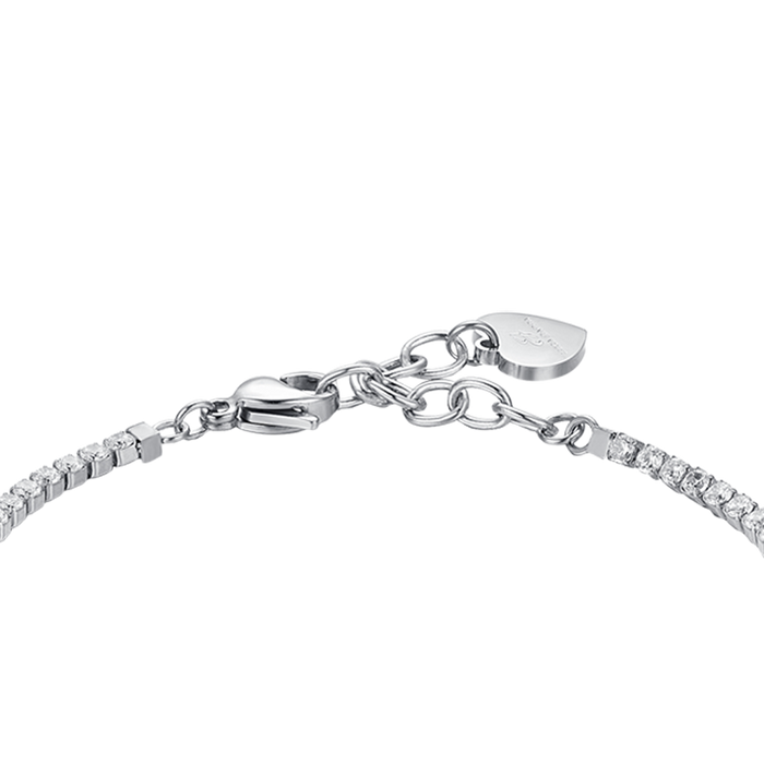 BRACELET DE TENNIS FEMME EN ACIER AVEC CRISTAUX BLANCS ET PAPILLONS