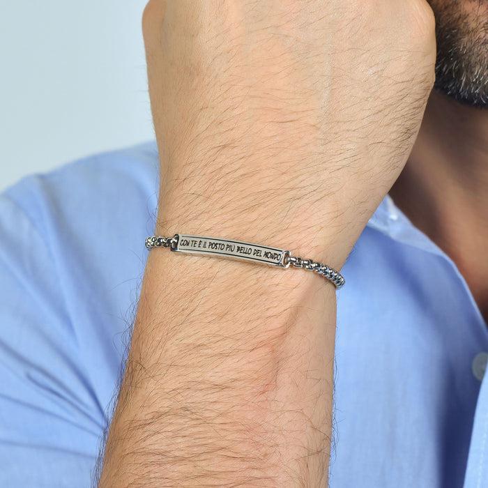 BRACELETS DE COUPLE EN ACIER AVEC VOUS EST LE PLUS BEL ENDROIT