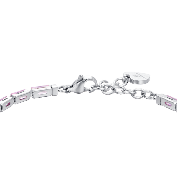BRACELET DE TENNIS FEMME AVEC ZIRCONE BAGUETTE ROSE