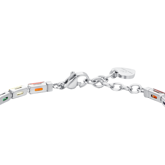 BRACELET DE TENNIS FEMME AVEC ZIRCONE BAGUETTE MULTICOLORE