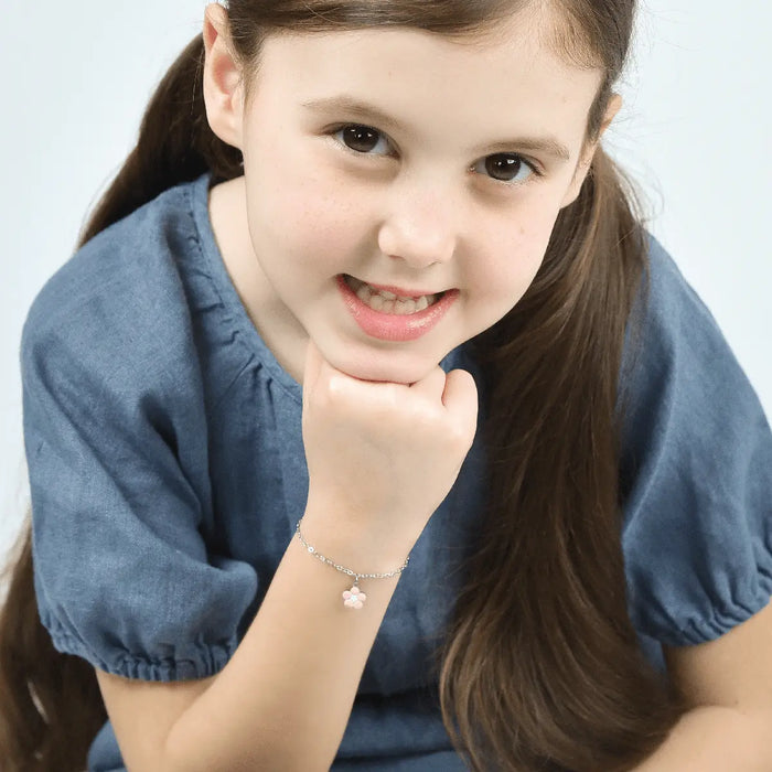 GIRL'S STEEL BRACELET WITH FLOWER