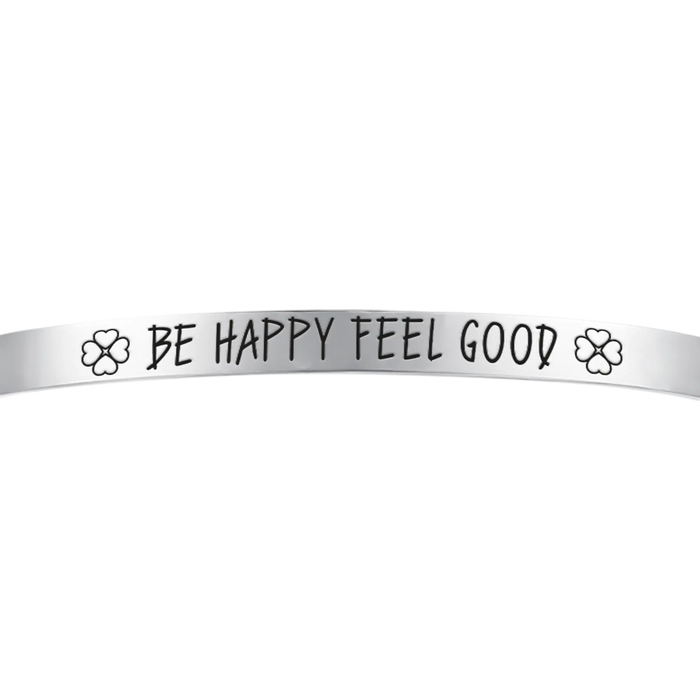 BRACELET EN ACIER POUR FEMME SOYEZ HEUREUX ET SENTEZ-VOUS BIEN